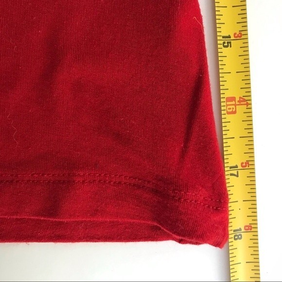 Merona Red V Neck T Shirt Short Sleeve Women's Size Small - Picture 4 of 9